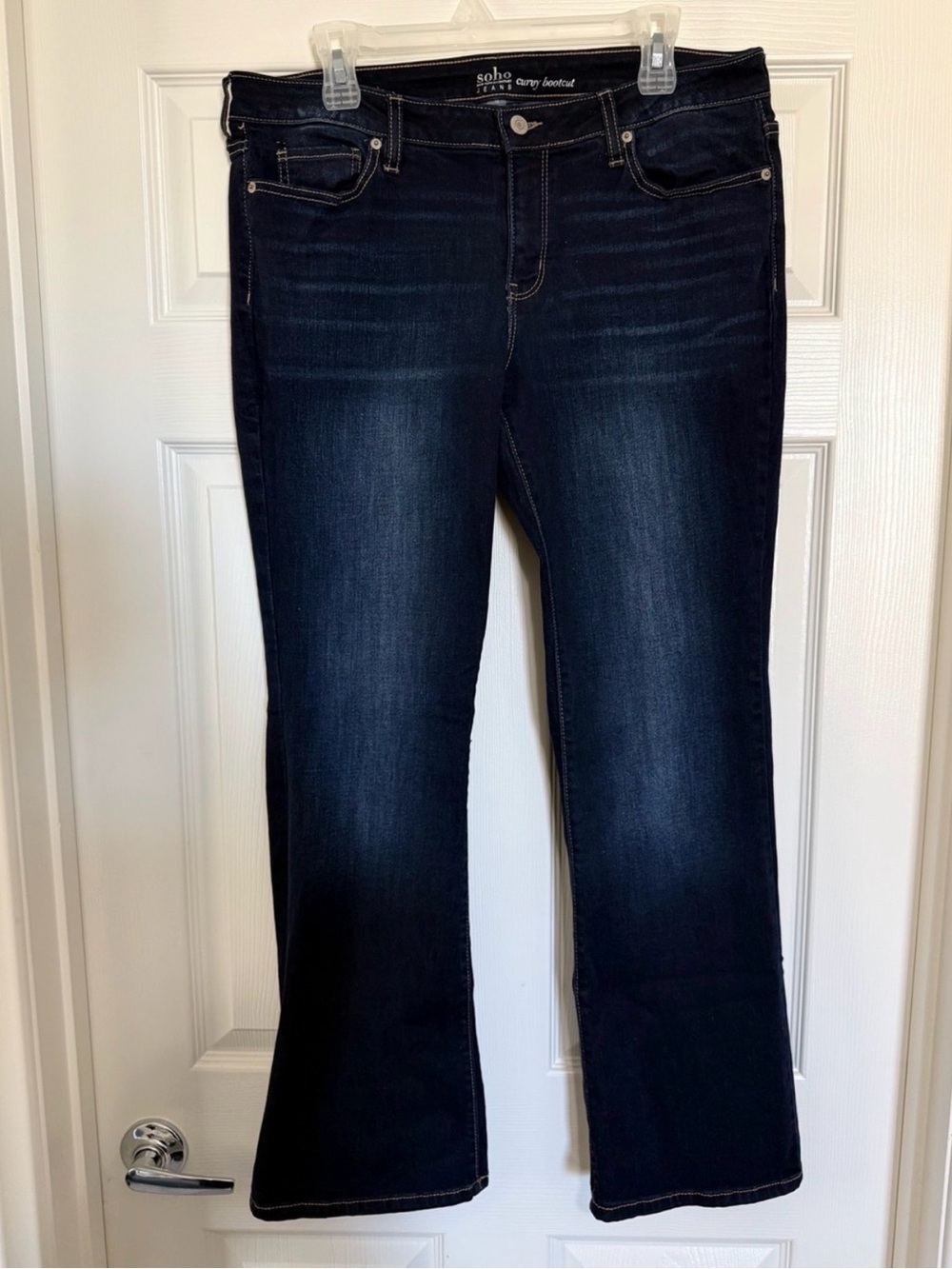 NWOT New York & Company Curvy Bootcut Jeans 14P Petite Dark Wash
